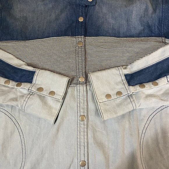 NEW Free People Moto Colorblock Shirt XS - Picture 9 of 12